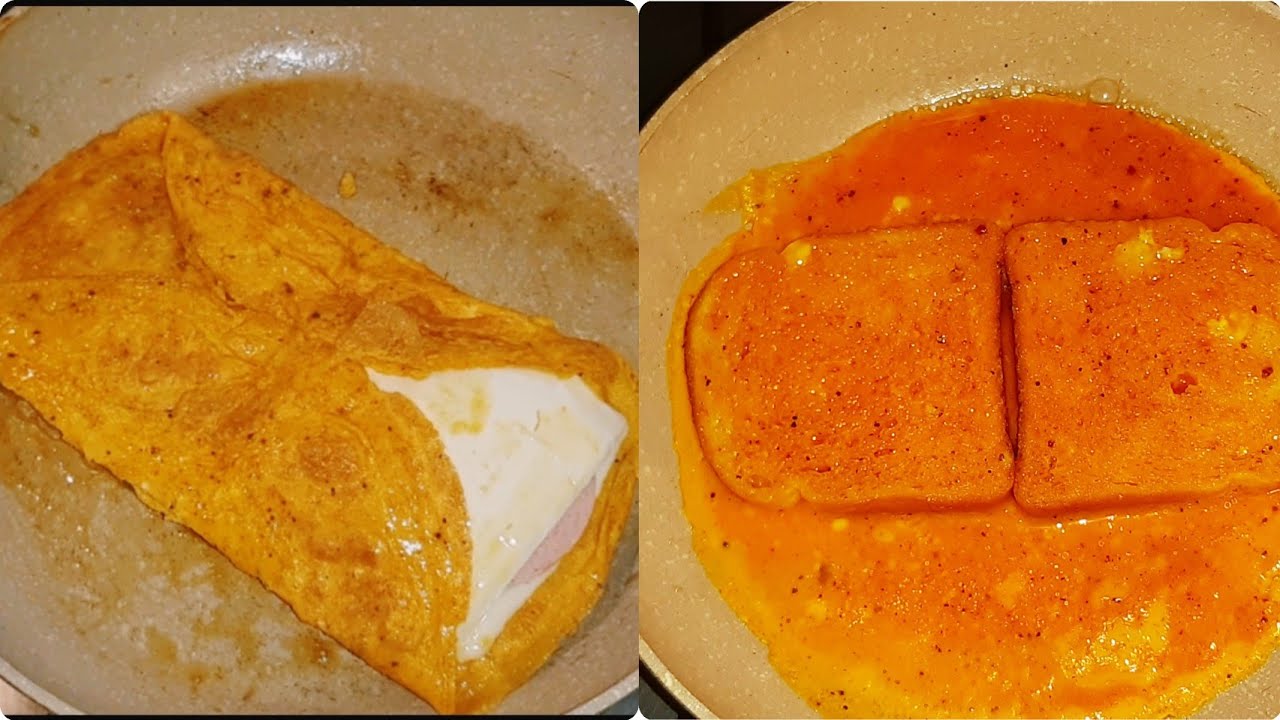 Delizioso  Toast al uova pronto in 5 min/French toast omelette Sandwich
