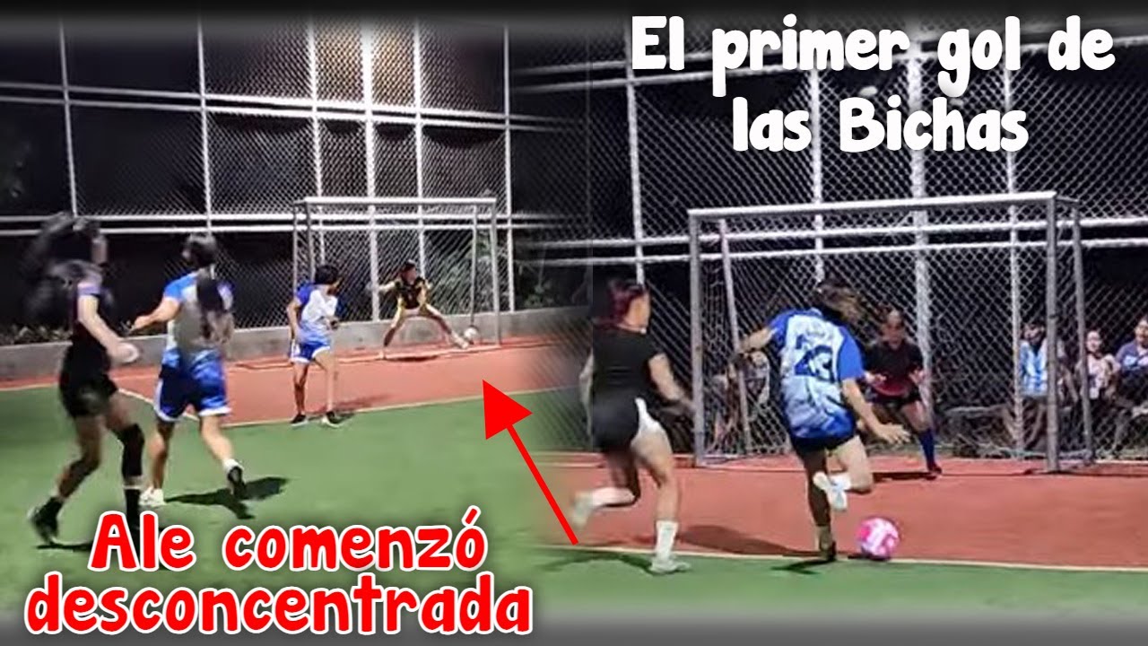 Comenzó el partido de las Bichas y así fue el primer gol. Porque no estará jugando la Mona? P 6