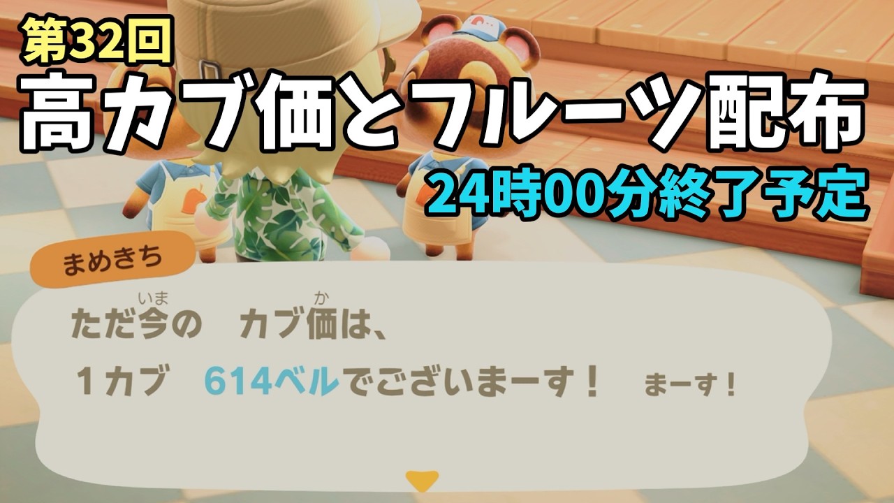 【あつ森】カブ価614ベルと全種フルーツを配布！まったりカブ活初心者歓迎