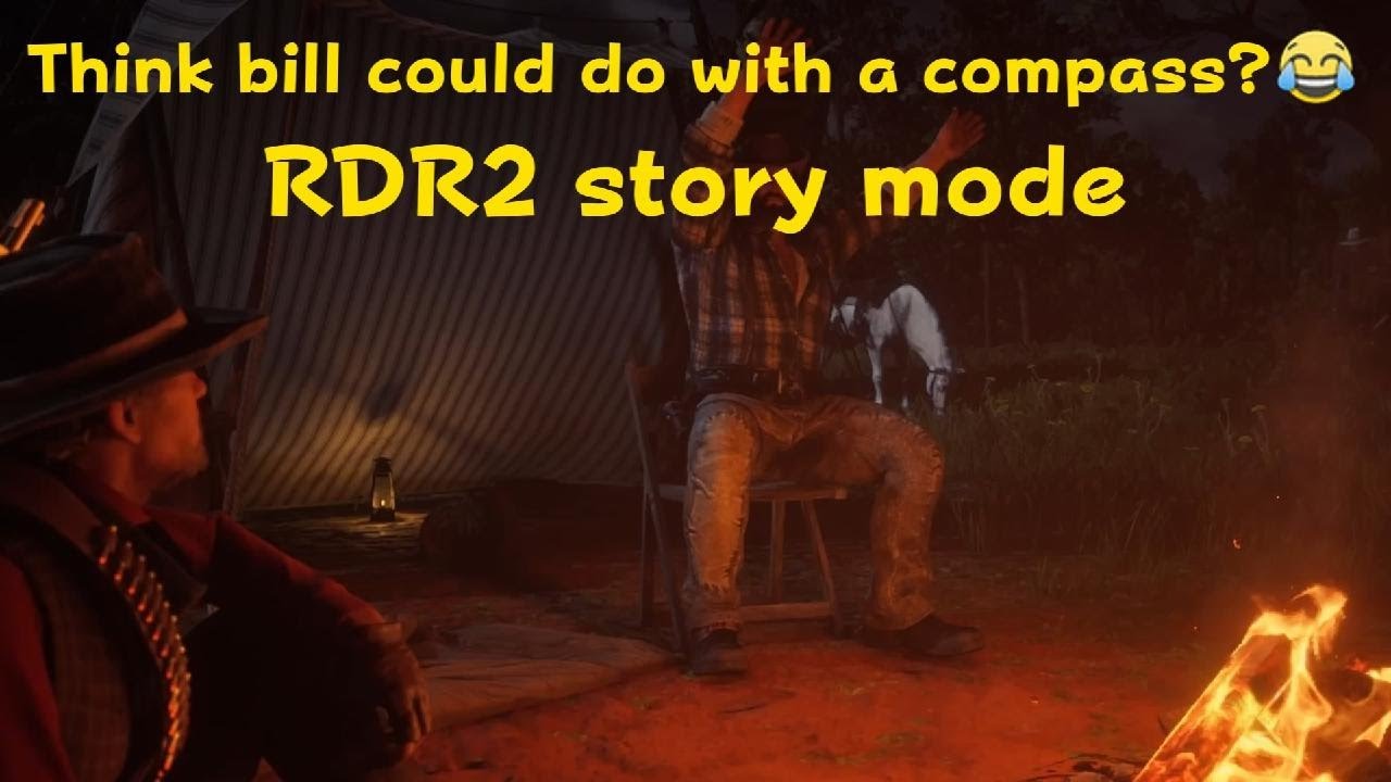 Think bill could do with a compass? 😂 listen to the end RDR2 story mode #rdr2gameplay #funny