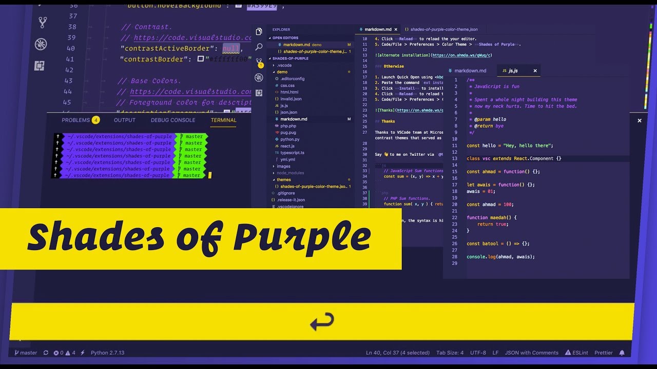Shades of Purple | Best Visual Studio Code Theme