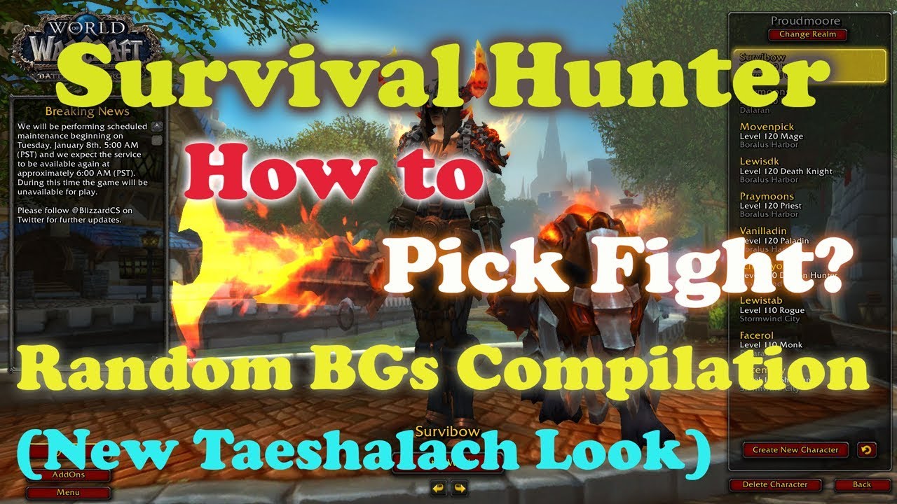 Skymoons - Survival Hunter PvP - Random BGs Compilation with Taeshalach - WoW BFA 8.1 Hunter PvP
