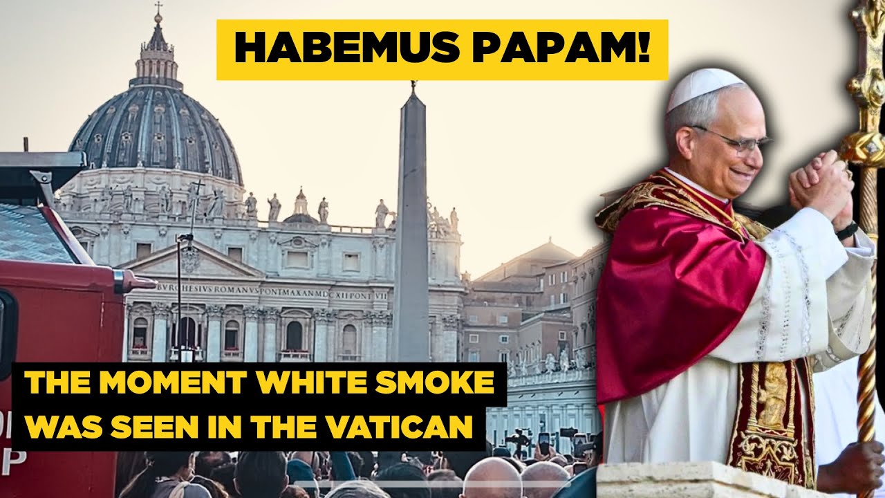 Habemus Papam! Crowd Reaction to Historic White Smoke Moment & Pope Leo XIV’s First Speech