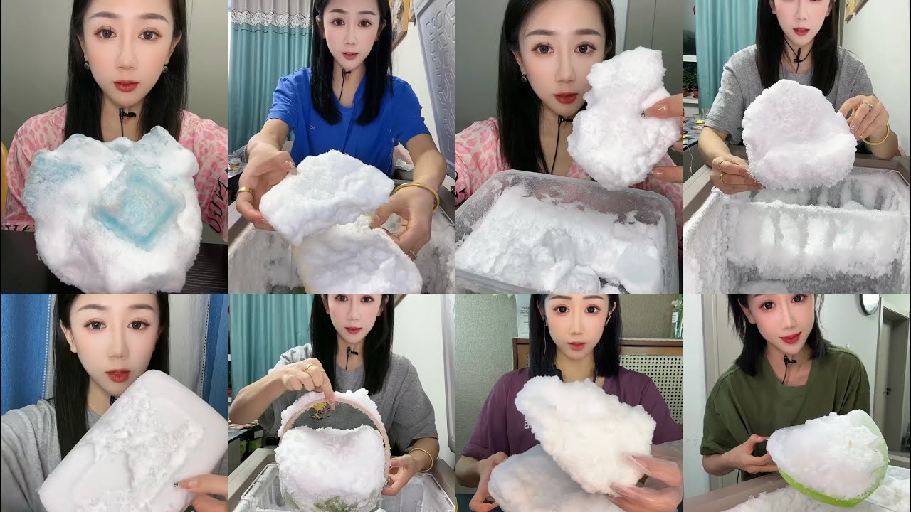 ✨HER SOLO✨| ASMR FREEZER FROST ICE EATING | WHITE ICE EATING