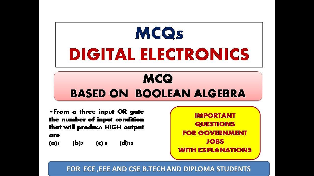 DIGITAL ELECTRONICS MCQ | Digital electronics MCQ in Hindi | practice question for aktu exam