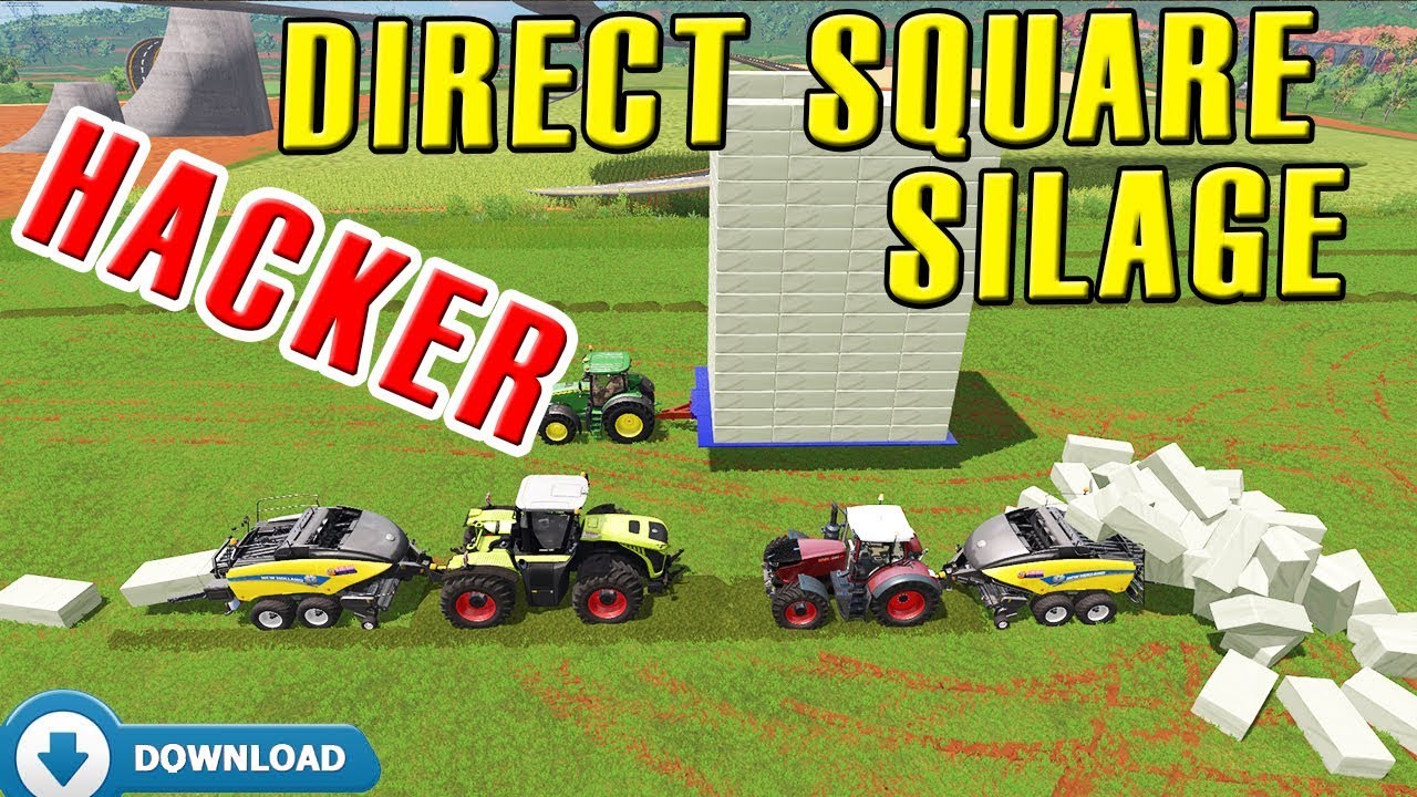 Farming Simulator 17: How to hack bales? DIRECT SQUARE SILAGE ! HACKER BALER !