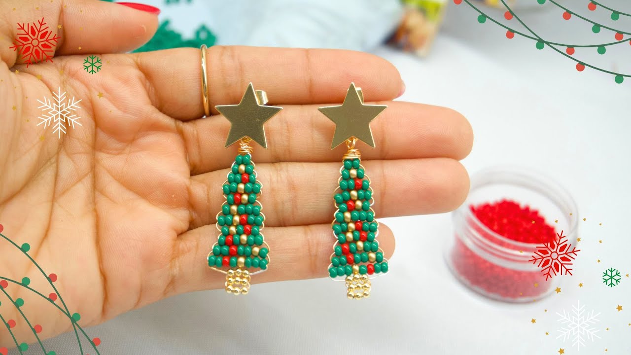 Aretes CON FORMA DE ARBOLITO  PASO A PASO TUTORIAL