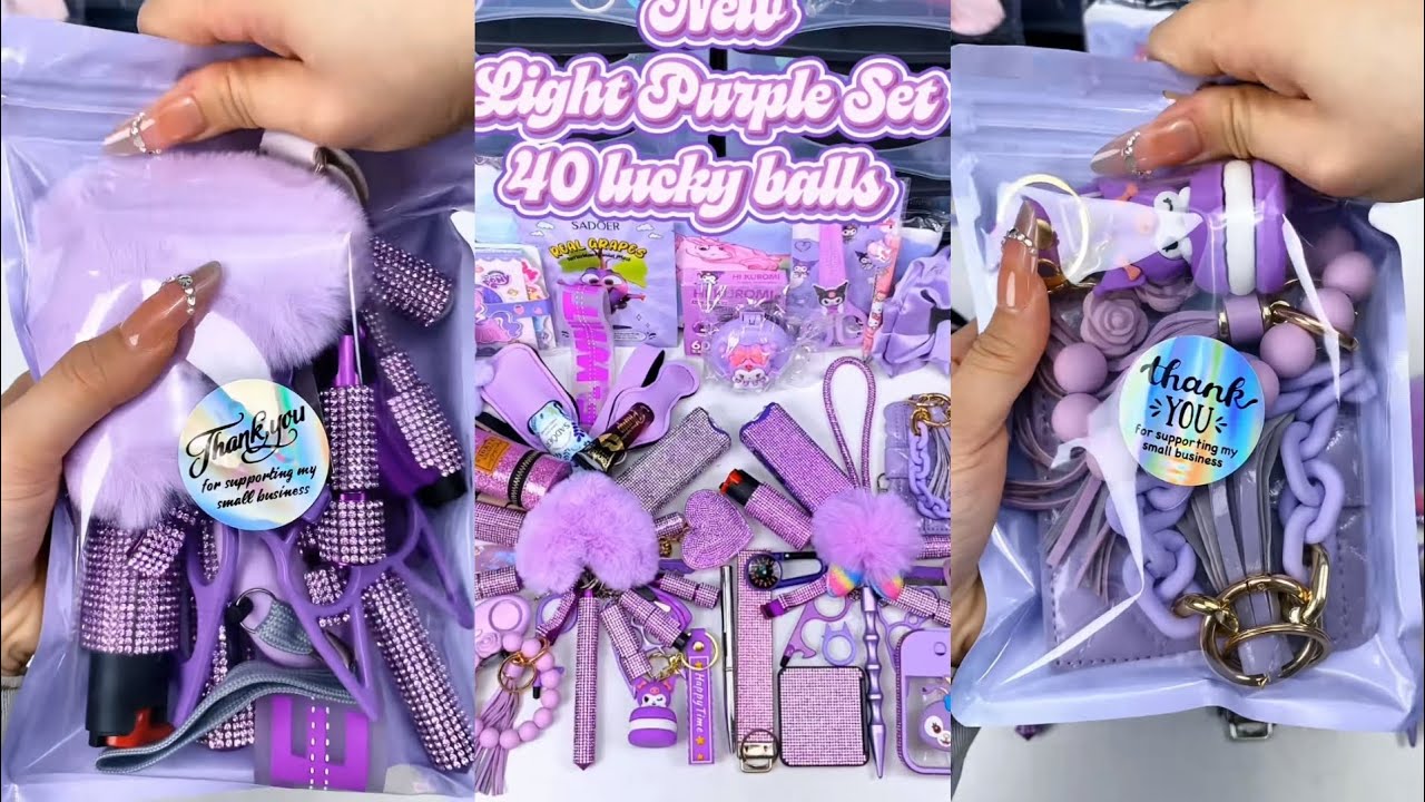 All Light Purple💜 Huge 40 scoop order packing| Satisfying ASMR| Selfdefense & Cutebag| Enjoy💋