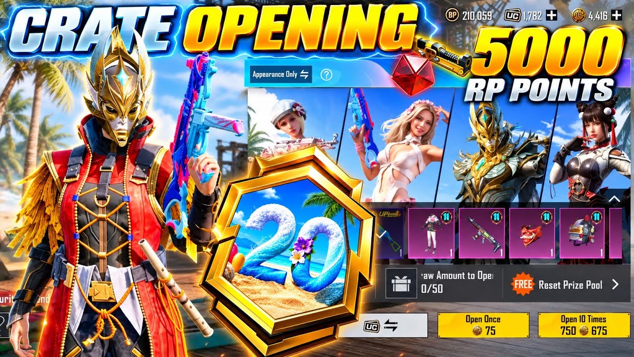 BGMI New RP Crate Opening | A20 Royale Pass Crate Opening | How to Open Crates with RP Points