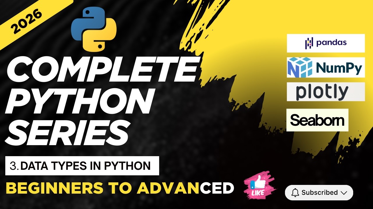 3) Data Types in Python| Python full course from Beginners to Advance