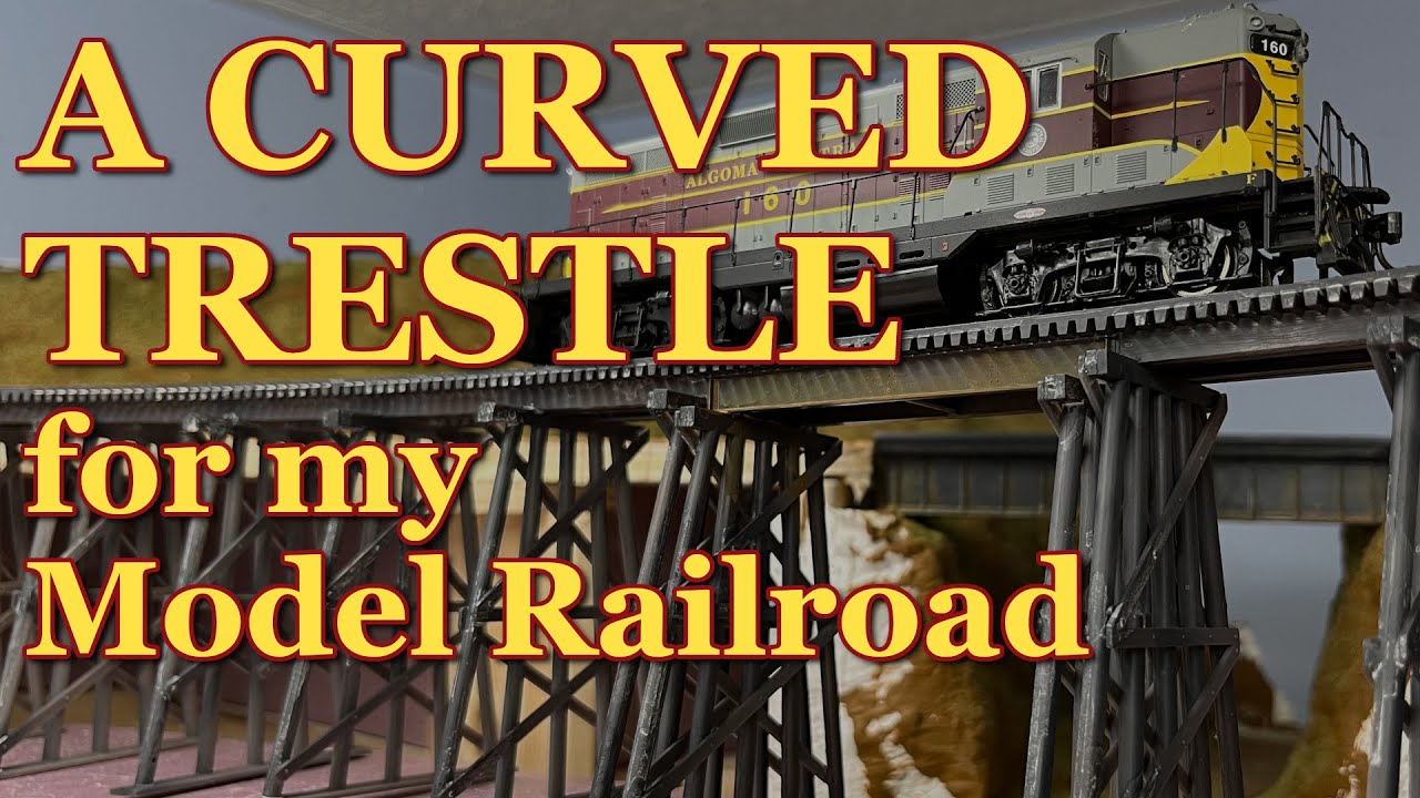 Building a Curved Timber Trestle from a Walther's HO Scale Straight Trestle Kit. ACHB 1-11
