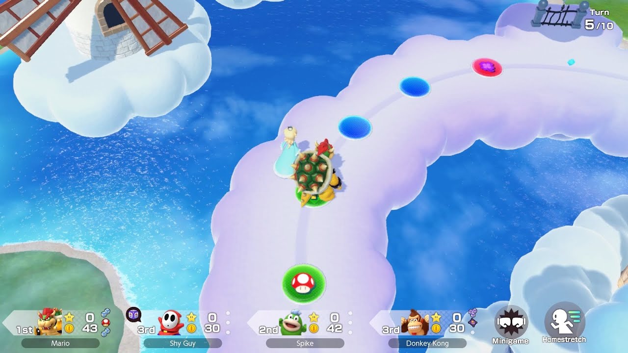 Super Mario Party Jamboree #132 Mario's Rainbow Castle Bowser vs Shy Guy vs Donkey Kong vs Spike