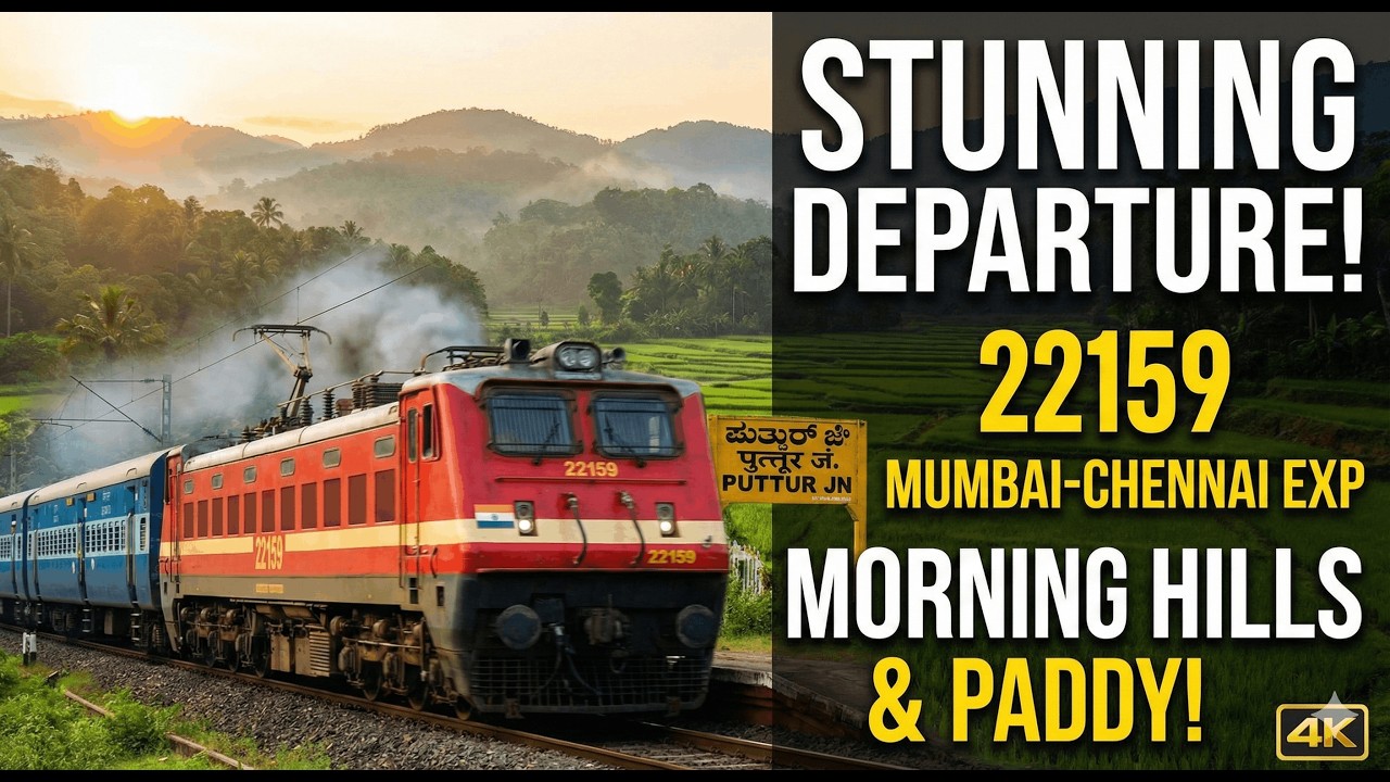Departing Puttur Junction | 22159 CSMT Chennai Central SF Express