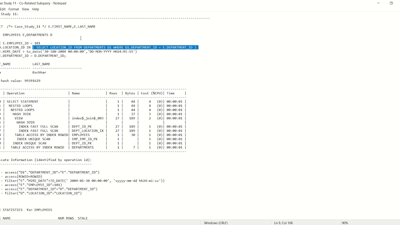 Oracle SQL Tuning Case Study 11 - Co-Related Subquery