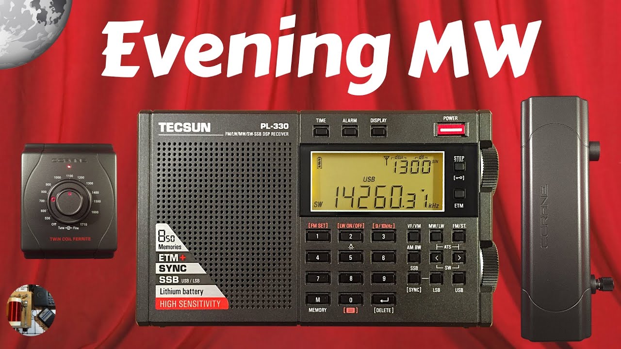 Tecsun PL-330 Shortwave Radio & C.Crane Twin Coil Evening MW