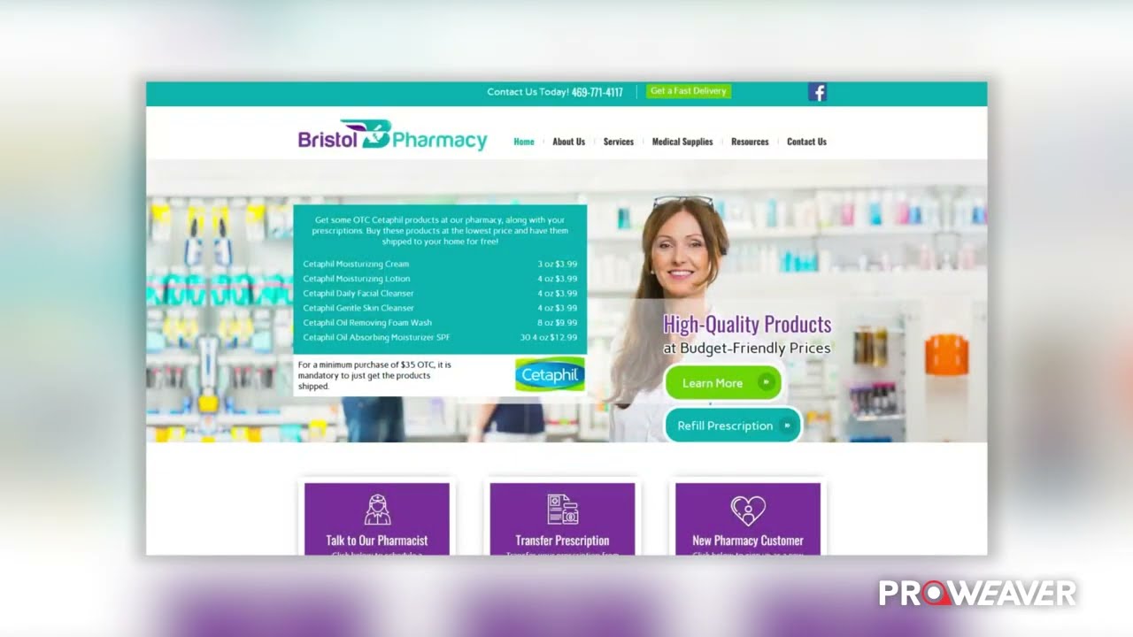 Pharmacy Custom Website Design - Proweaver Inc.