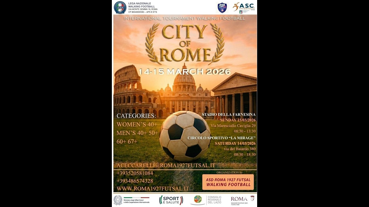 Lega Italiana Walking Football presentata a Roma