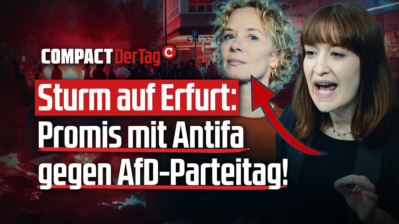 Sturm auf Erfurt: Promis mit Antifa gegen AfD-Parteitag!💥