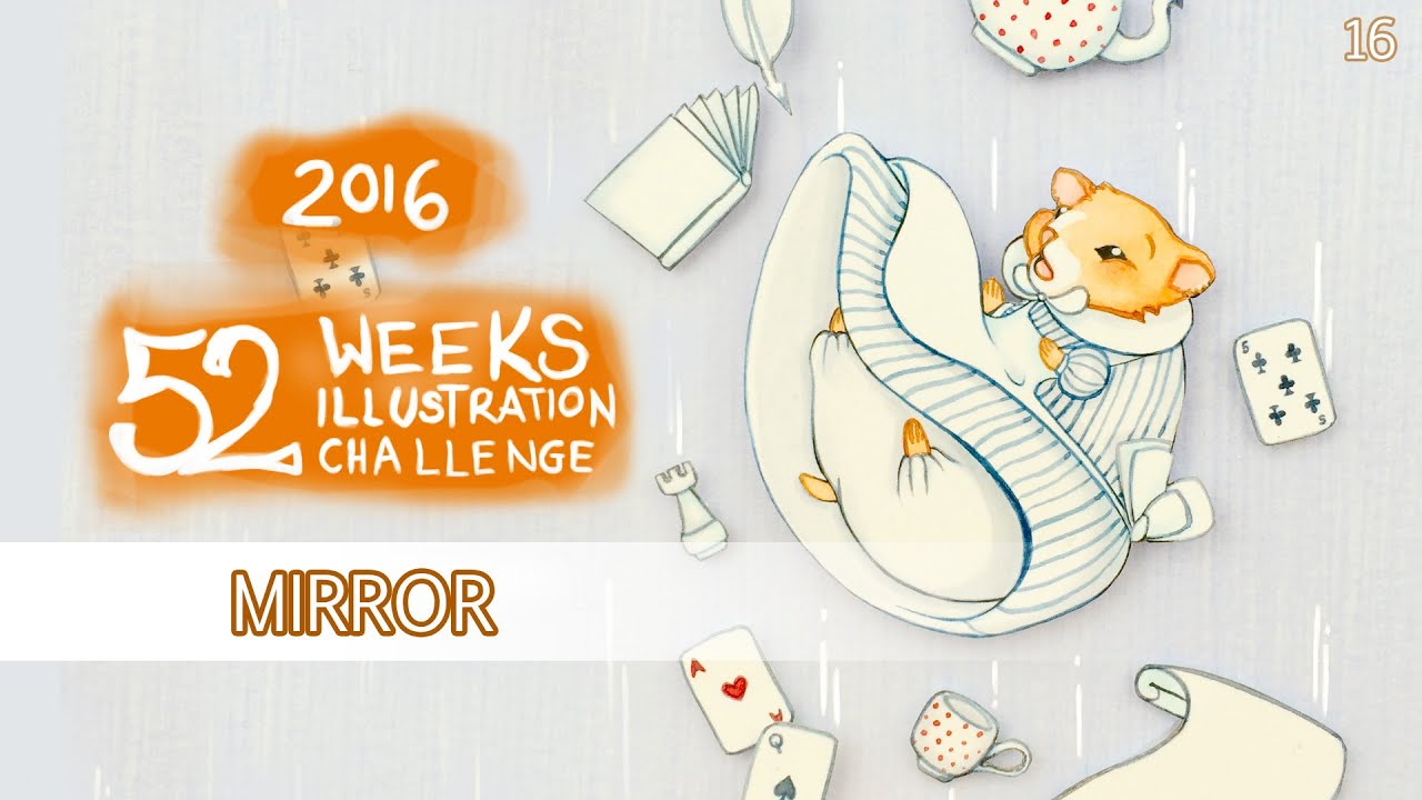 Mirror - Watercolor Speedpaint Shadow Box Illustration (52 Weeks Illustration Challenge - week16)