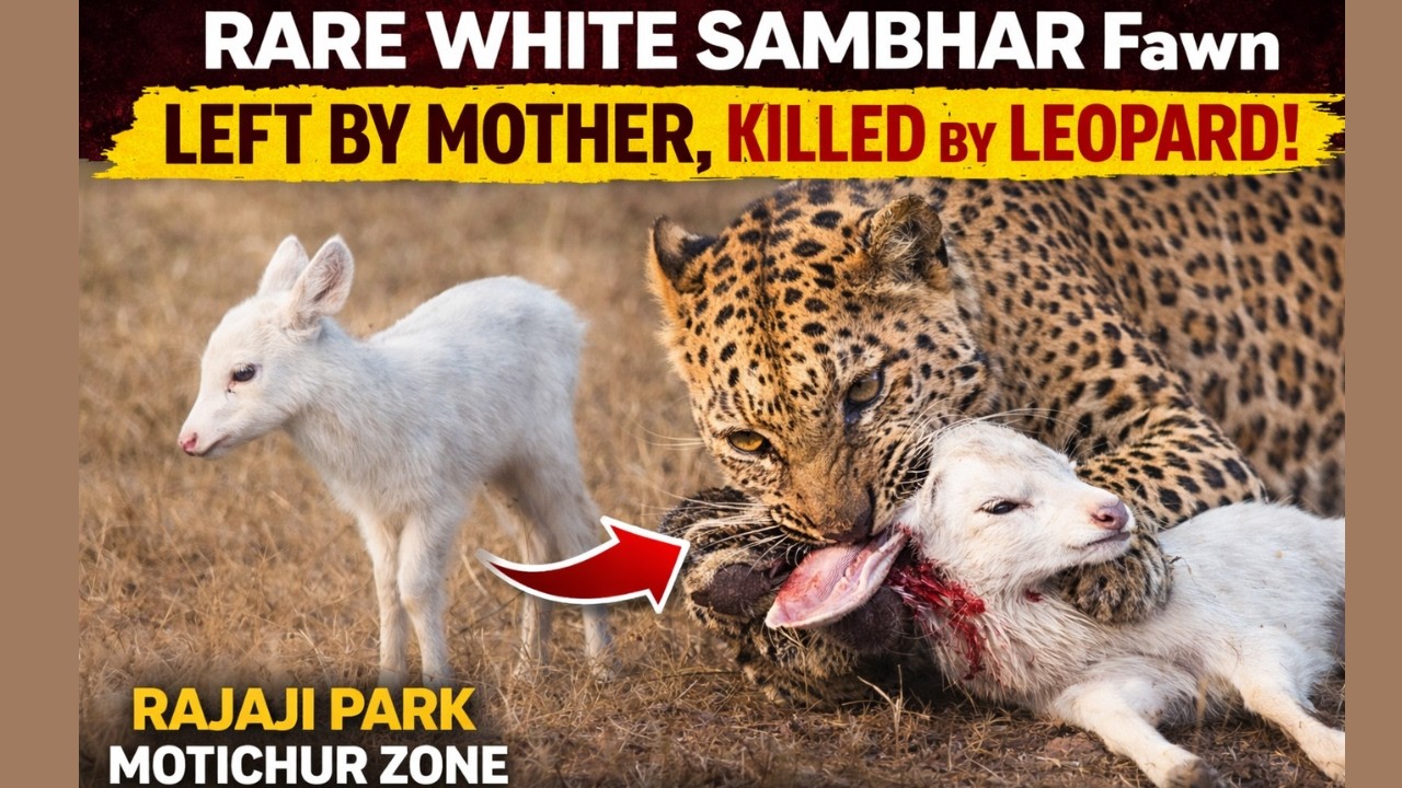 Rajaji Park Mein Rare White Sambhar Baby Ka Dardnaak Ant 🐆