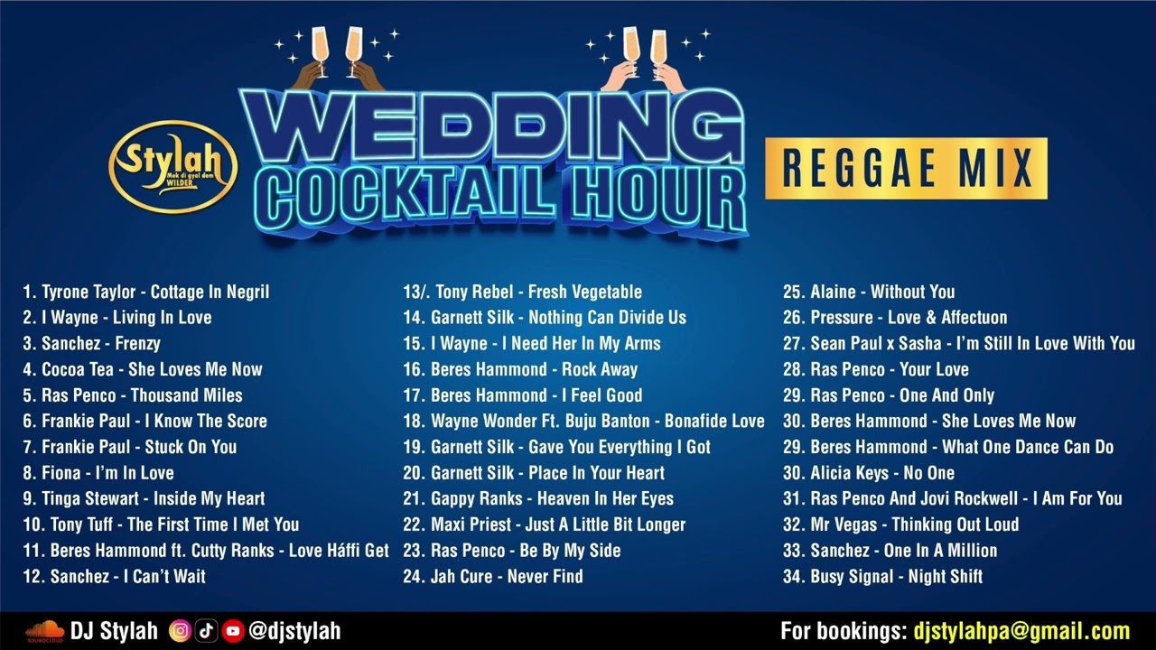 WEDDING COCKTAIL HOUR REGGAE MIX BY DJ STYLAH