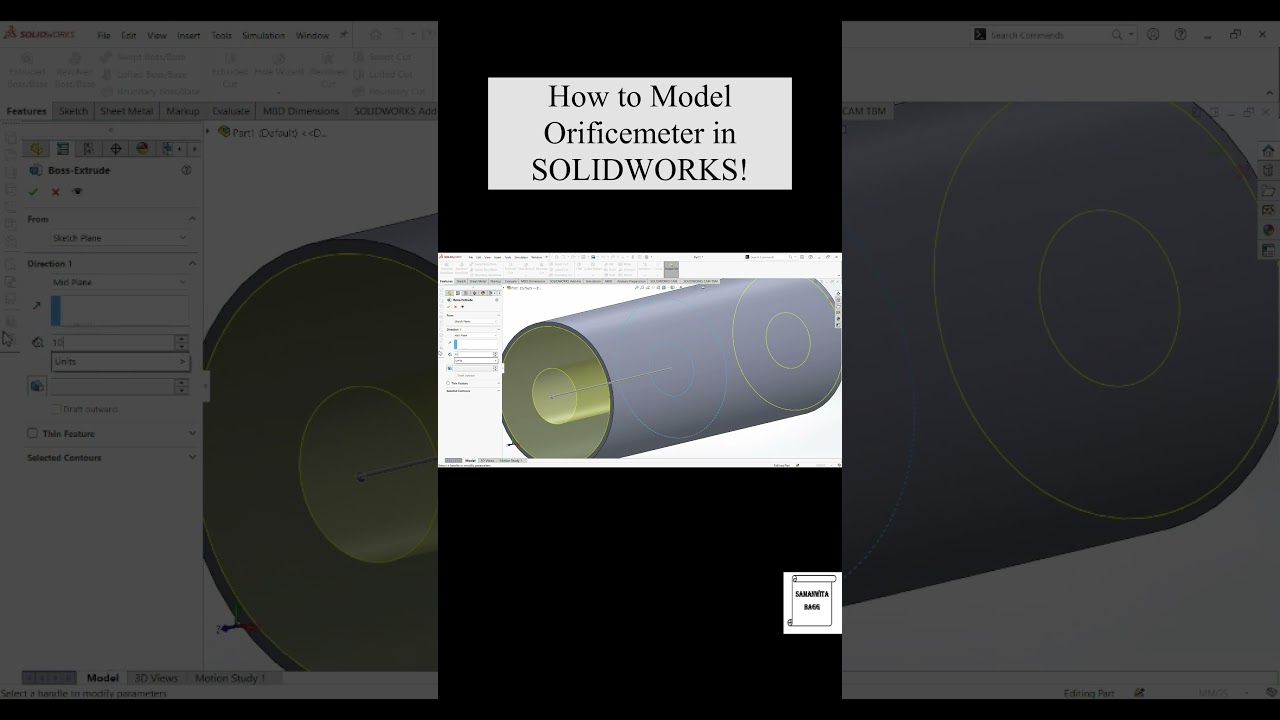 How to Model Orificemeter in SOLIDWORKS 