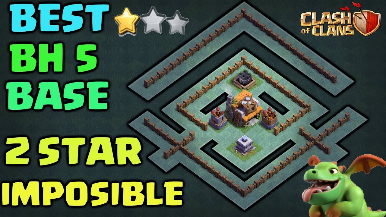 ⚔BH5 Base-Builder Hall 5 | 2 STAR⭐ IMPOSSIBLE With Replay Anti Giant Anti Barcher Anti Air Troops