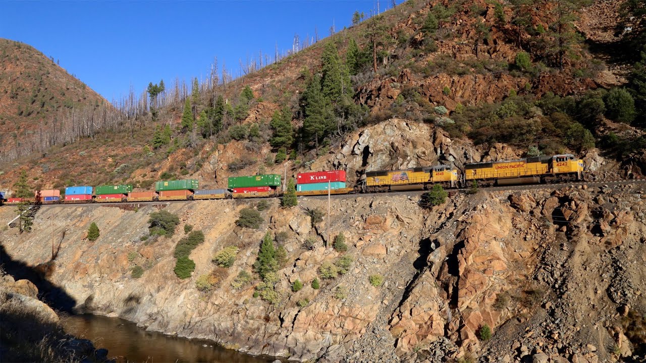 UP Feather River Route, Part 1- Coal Train, Intermodal and More!