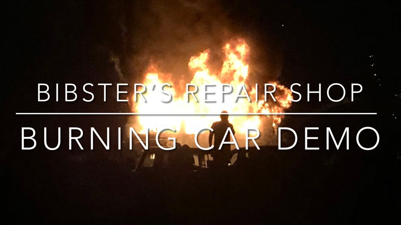 Burning car demo derby at the Peat monster highlights