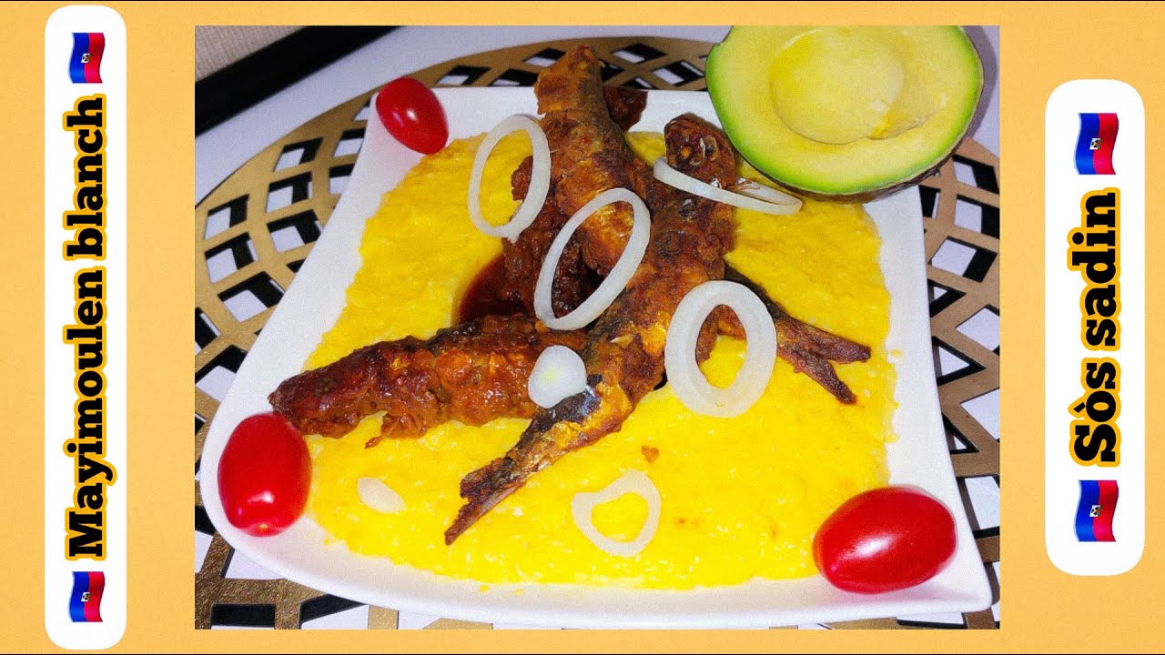 63) Resèt mayi moulen blanch ak sòs sadine // Recette cuisine haïtienne 🇭🇹