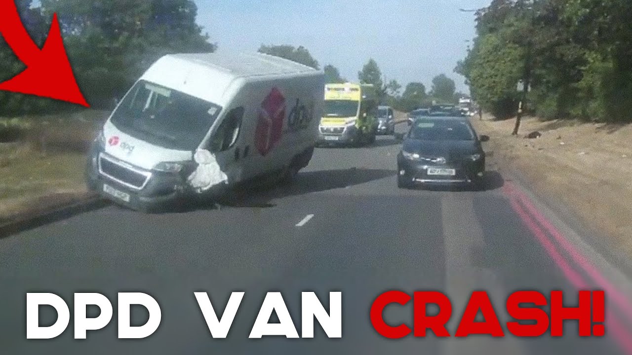 UNBELIEVABLE UK DPD DRIVERS DASH CAMERAS | DPD Van Stuck in Water,  DPD Driver Head On Fail! #3