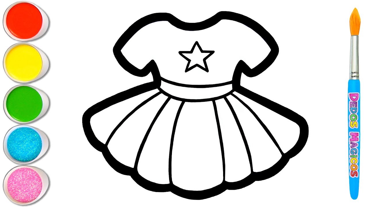 Dibujemos y Pintemos un Vestido de Princesa con Corona y Varita 👑👗👑 Imágenes Mágicas #161