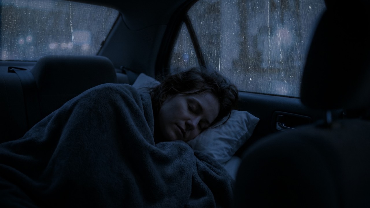 Fall Asleep Instantly with Heavy Rain & Intense Lightning in the Car (Night Ambience)