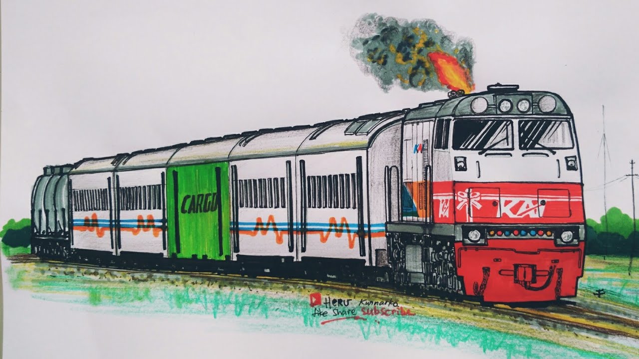 CC203 Kobong Parah, Railfans ,Kereta Api Indonesia, cara menggambar Kereta Api, By Heru