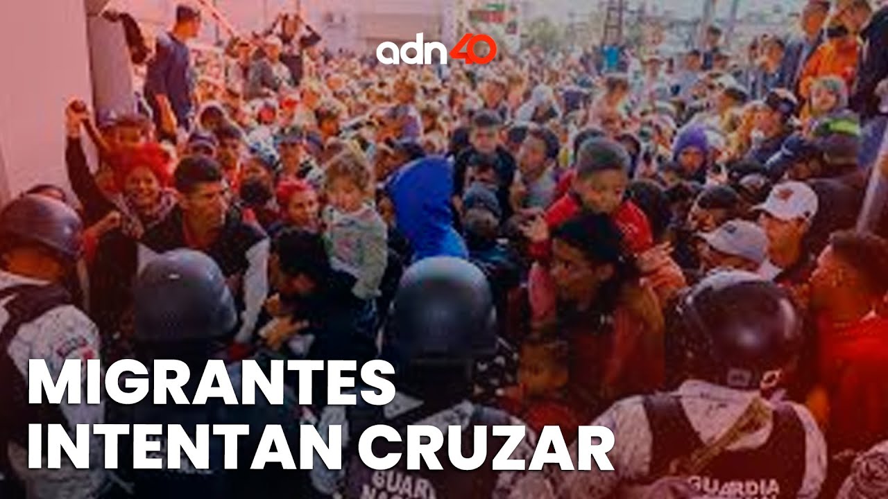 Migrantes venezolanos intentan entrar a la fuerza a Estados Unidos