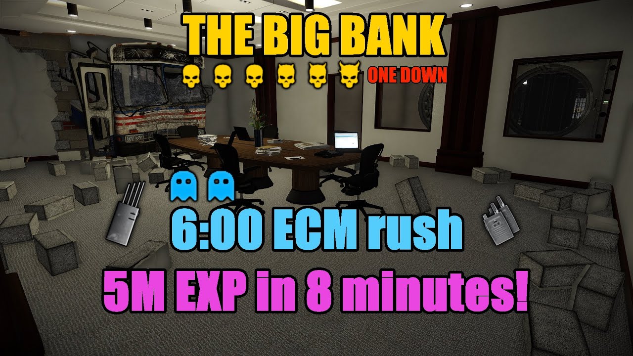 [PAYDAY 2] The Big Bank full loot 6-min ECM rush || New highest EXP/min