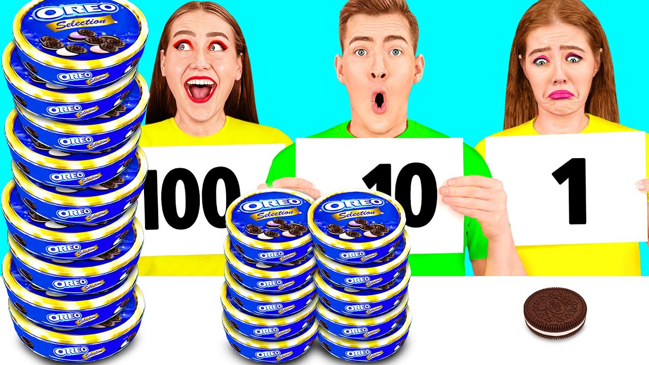 La Sfida 100 Strati di Cibo | Trucchi di Cibo Fresco Fun Fun Challenge