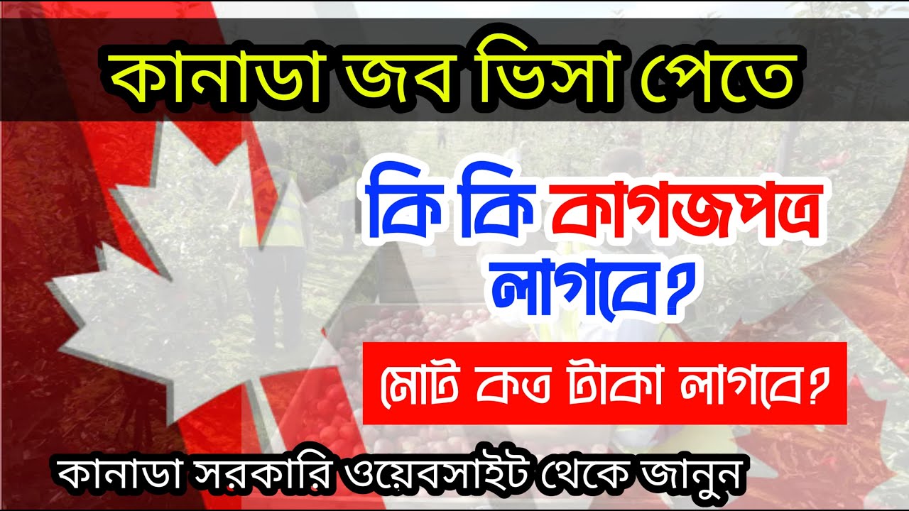 Documents & Money need for Canada Job Visa || আবেদন করতে কি কি ডকুমেন্ট লাগবে? কত টাকা লাগবে?