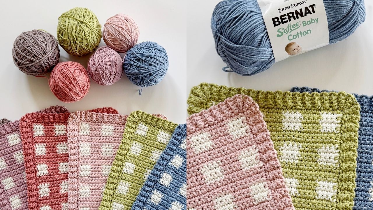 Crochet Spring Picnic Dishcloths Pattern Tutorial