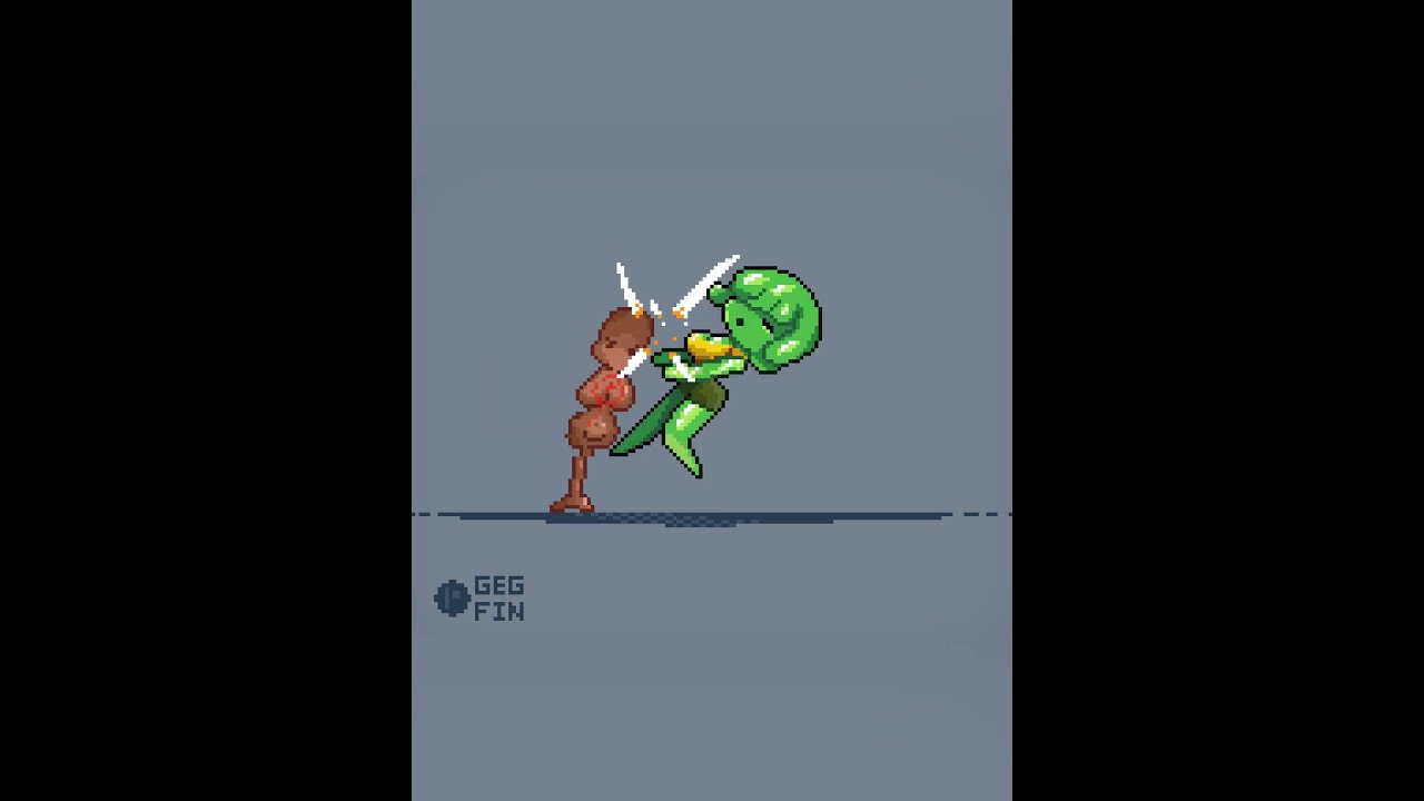 Pixel art slime girl Basic Attack! #pixelart #animation #gamedev #slimegirl #monsterdesign