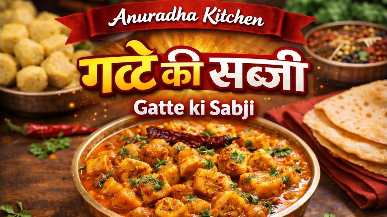 घर पर बनाएं होटल स्टाइल गट्टे की सब्ज़ी | Anuradha Kitchen