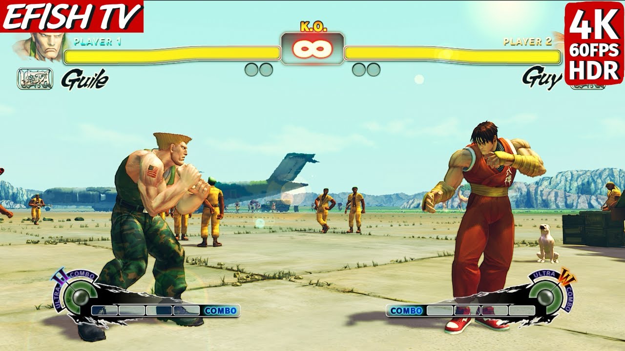 Guile vs Guy (Hardest AI) - Ultra Street Fighter IV