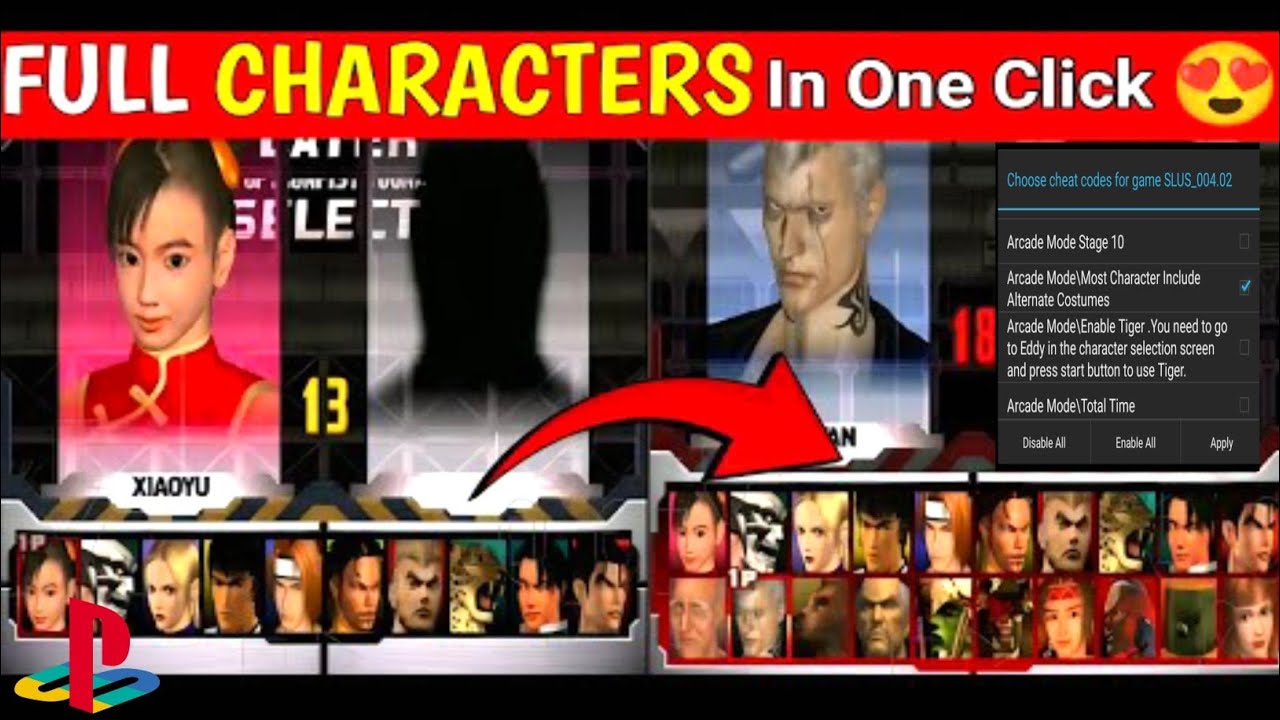 Tekken 3 All Players Unlock 🔓 Cheat Code 😱 | How To Unlock All Characters In Tekken 3 😀 