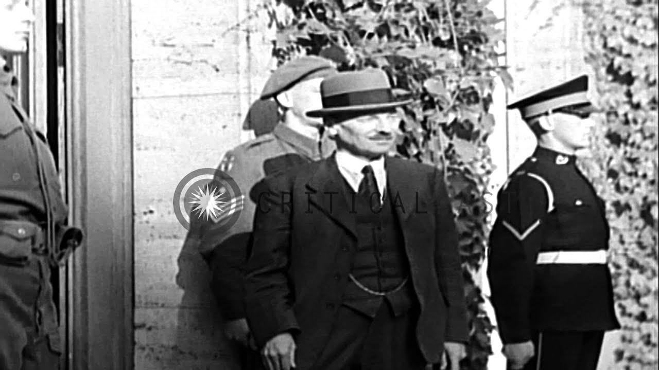 Prime Minister of UK, Clement Attlee inspects British Honor Guard at Premier's Pa...HD Stock Footage