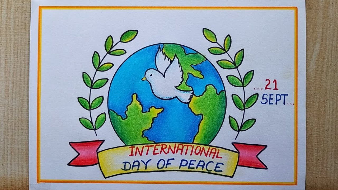 International Day Of Peace Poster drawing easy| World Peace Day Poster|Peace Day Poster drawing easy