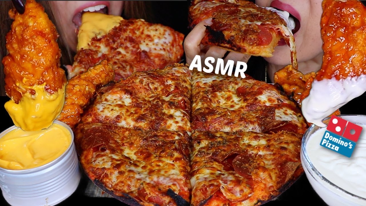 ASMR CHEESY PEPPERONI PIZZA & SPICY FRIED CHICKEN *big bites* 먹방
