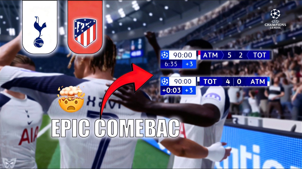 INSANE UCL COMEBACK! Tottenham 4-0 Atletico Madrid After 5-2 Loss 😱 | FC 26 Champions League