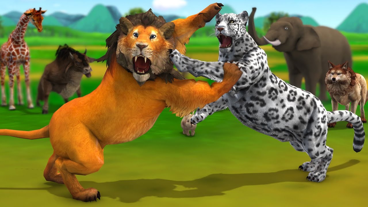 जादुई सफेद तेंदुआ और शेर Magical White Leopard and Sher Ki Kahani - Hindi Kahaniya - हिंदी कहनिया