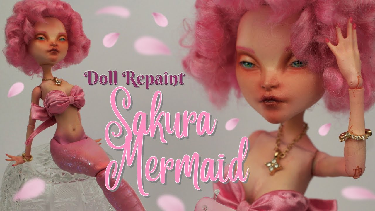 Japanese Mermaid Doll Inspired by an Illustration. A Dreamy Lucky Cat-Fish