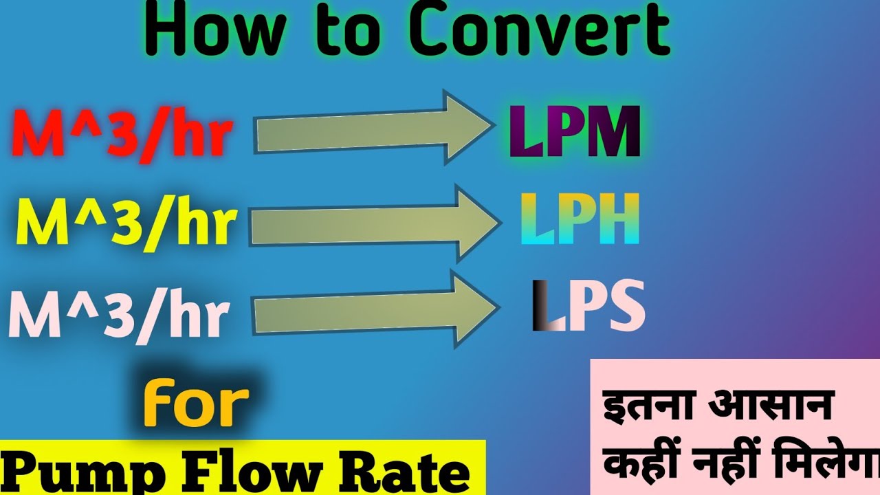 M^3/h to LPM Unit Conversion || Pump Flow Rate Unit Conversion